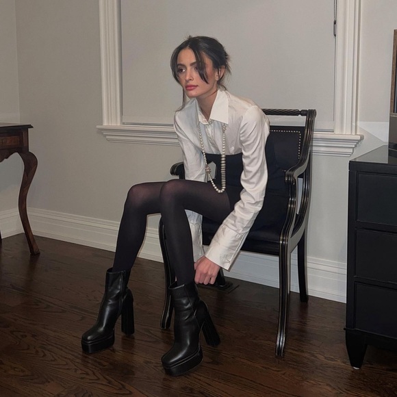 Zara Black Platform Ankle Boots - Picture 6 of 17